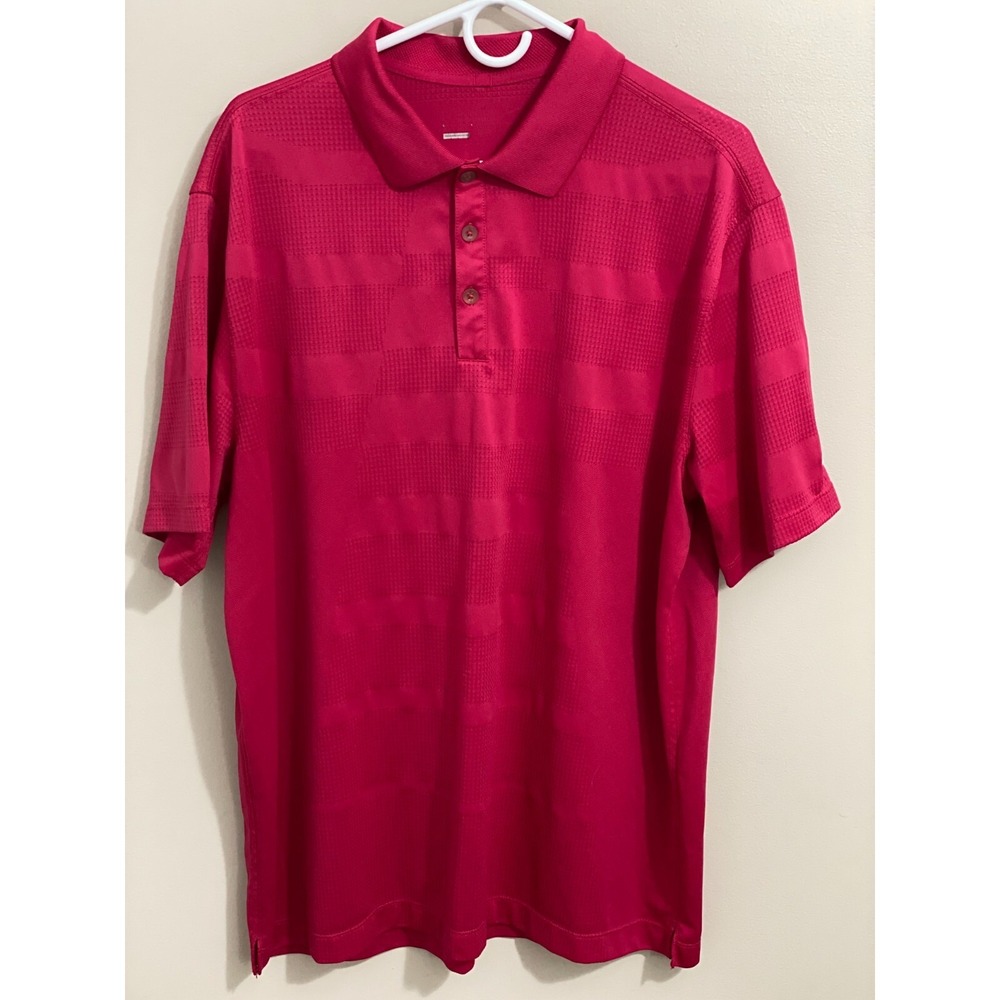 Nike Dri-Fit Polo Short Sleeve Shirt Dark Pink Fuchsia Swoosh Men's ~  Sz. XL
